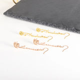 Personalized Constellation Flower Drop Earrings