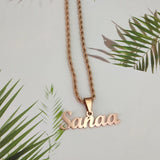 Personalized Rope Chain Necklace Initial Jewelry