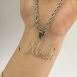 Personalized Rope Chain Necklace Initial Jewelry