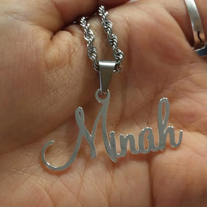 Personalized Rope Chain Necklace Initial Jewelry