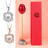Rose Flower CZ Necklace in High Box