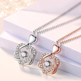 Rose Flower CZ Necklace in High Box