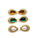 Rose Rhinestone Clip Earrings, No Ear Holes, Party Jewelry