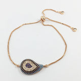 20*15mm Hamsa Fatima Hand Evil Eye Charms Bracelet CZ Jewelry