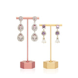 Rose Mini T-Bar Earring Holder Metal Ear Stud Display Shelf