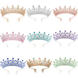 Rose Silver Tiara Crowns With Combs Colorful Crystal Diadems
