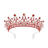 Rose Silver Tiara Crowns With Combs Colorful Crystal Diadems