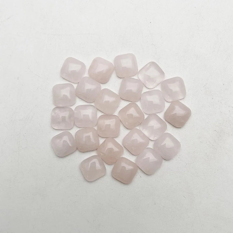 Rose Quartz 12MM Square Beads 24pcs for Jewelry Making