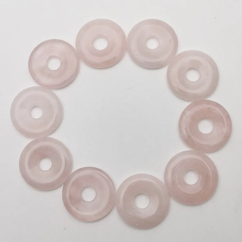 Rose Quartz 30mm Stone Beads Lot for DIY Jewelry Making Charms Accessories