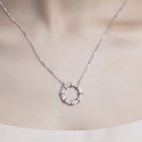0.2ct Sapphire Necklace Pendant 925 Sterling Silver Long Chain Necklaces