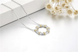 0.2ct Sapphire Necklace Pendant 925 Sterling Silver Long Chain Necklaces