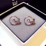 925 Silver Stud Earrings Square Simulated Diamond for Women Jewelry