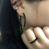 Sparkling CZ Stone Hoop Earrings for Women