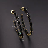 Sparkling CZ Stone Hoop Earrings for Women
