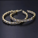 Sparkling CZ Stone Hoop Earrings for Women
