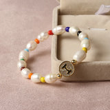 Round Pear 26 Letter Colored Spacer Bead Alphabet Bracelet Charms