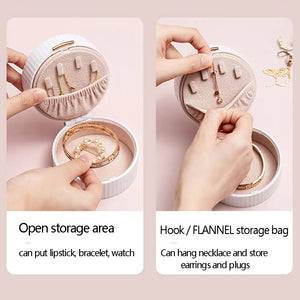 Portable Jewelry Box Travel Jewelry Case Earrings Ring Display Storage Box
