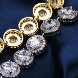 Adjustable Round CZ Rhinestone Chain Bracelet Crystal Bangles Gift