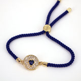 Round Shape CZ Zircon Bangles Bracelet For Women Girls Bohemia Rope Bracelets
