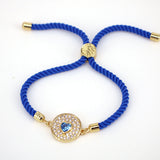 Round Shape CZ Zircon Bangles Bracelet For Women Girls Bohemia Rope Bracelets