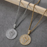 Round Shape Prong Setting Bling Bling Zircon Necklace Brass CZ Pendants