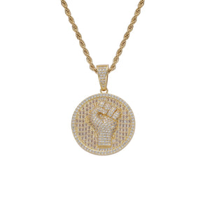 Round Shape Prong Setting Bling Bling Zircon Necklace Brass CZ Pendants