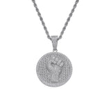 Round Shape Prong Setting Bling Bling Zircon Necklace Brass CZ Pendants