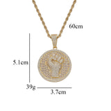 Round Shape Prong Setting Bling Bling Zircon Necklace Brass CZ Pendants