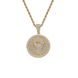 Round Shape Prong Setting Bling Bling Zircon Necklace Brass CZ Pendants