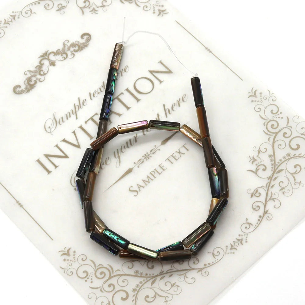 Round Tube Abalone Shell Beads Women's Charm Jewelry
