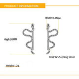 S925 Punk Long Snake Earrings Retro Personality Stud Earrings For Women