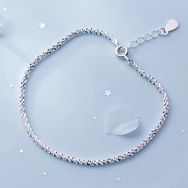 S925 Silver Bracelet Woman Party Sweet Jewelry Daily Accessories