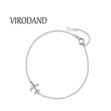 Sterling Silver Bracelet w/ Zircon Airplane Pendant for Women