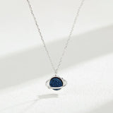 Sterling Silver Crystal Cluster Planet Necklace Glaze Starry Sky Necklace