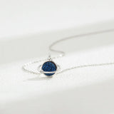 Sterling Silver Crystal Cluster Planet Necklace Glaze Starry Sky Necklace