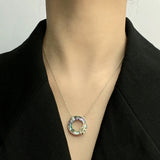 Sterling Silver Crystal Necklace With Butterfly Pendant