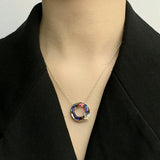 Sterling Silver Crystal Necklace With Butterfly Pendant