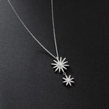 S925 Silver Diamond Flower Necklace Clavicle Chain Pendant