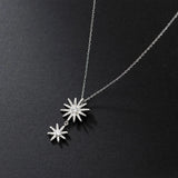 S925 Silver Diamond Flower Necklace Clavicle Chain Pendant