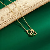 S925 Double Love Pendant Necklaces Women Sterling Silver Clavicle Chain Jewelry