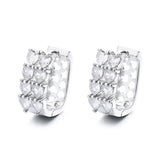 S925 Heart Stud Earrings Light Zircon 15MM - Women's Charm Jewelry