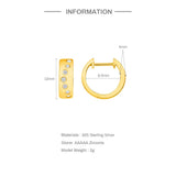 S925 Silver Hoop Earrings Zircon Ear Buckles Anniversary Jewelry
