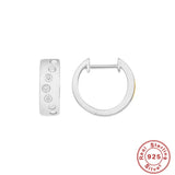 S925 Silver Hoop Earrings Zircon Ear Buckles Anniversary Jewelry