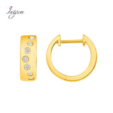 S925 Silver Hoop Earrings Zircon Ear Buckles Anniversary Jewelry