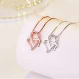 Zircon Heart Pendant Necklace, Sterling Silver Jewelry for Women