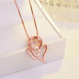 Zircon Heart Pendant Necklace, Sterling Silver Jewelry for Women