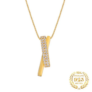 S925 Box Chain Clip Cross Pendant Necklace Women