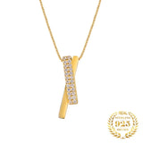 S925 Box Chain Clip Cross Pendant Necklace Women