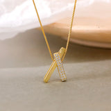 S925 Box Chain Clip Cross Pendant Necklace Women