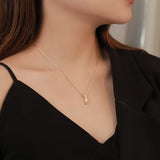 S925 Box Chain Clip Cross Pendant Necklace Women